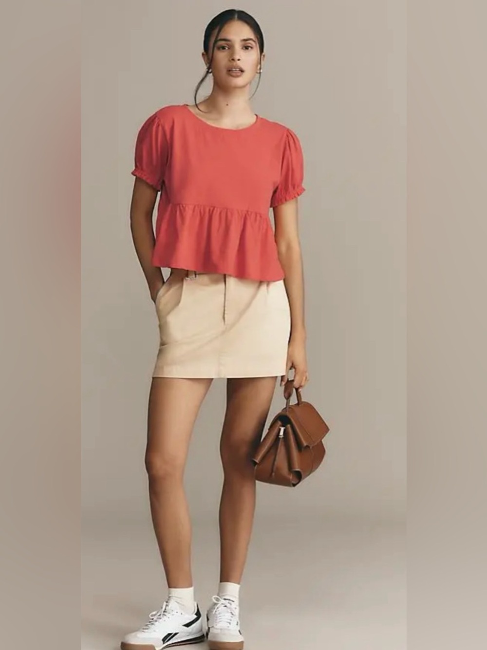ANTHROPOLOGIE Swingy Puff-Sleeve Tee XS
